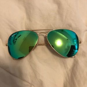 Ray Ban green mirrored aviators